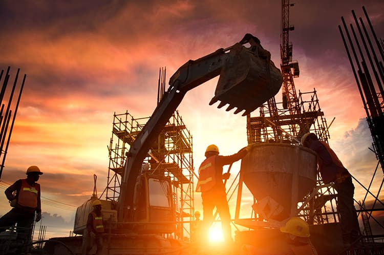 Men working on a construction site