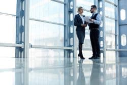 Two individuals negotiating a commercial property