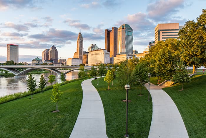 View of Columbus, Ohio skyline