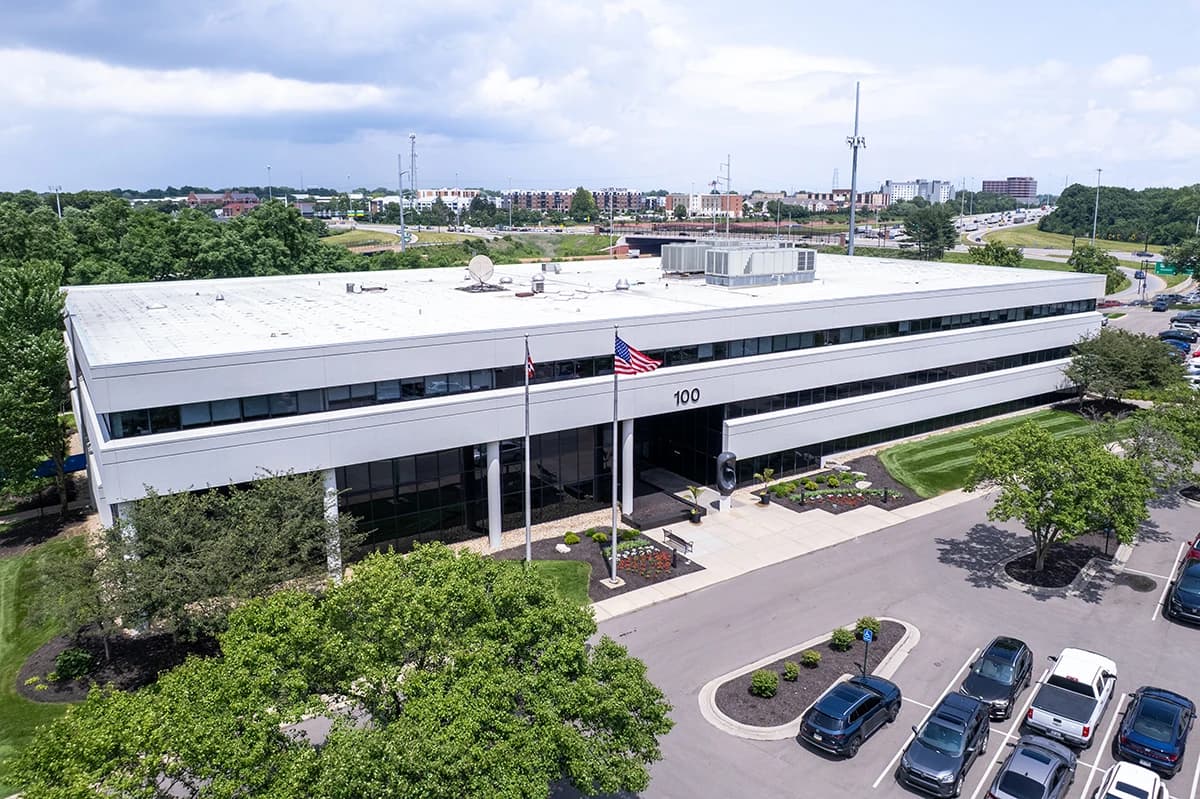 aerial view of office building