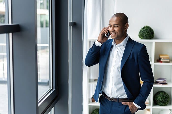 A man talking on the phone